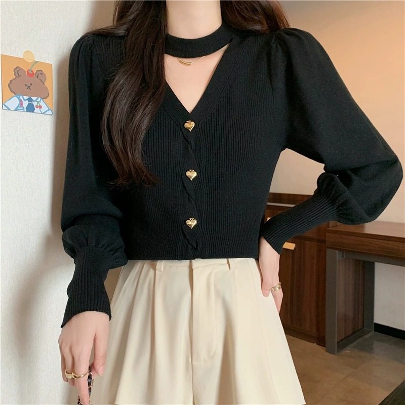 Knitted sweater, fitted long-sleeve, plus size