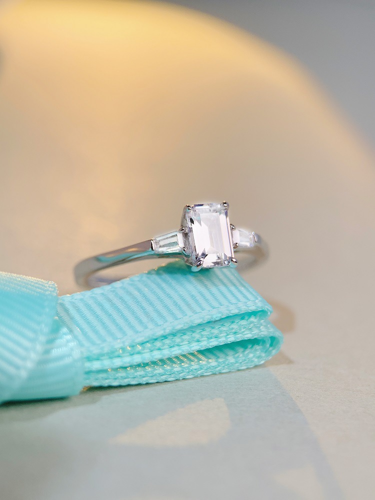 Simple Style Rectangle Silver Plating Inlay Zircon Rings 1 Piece