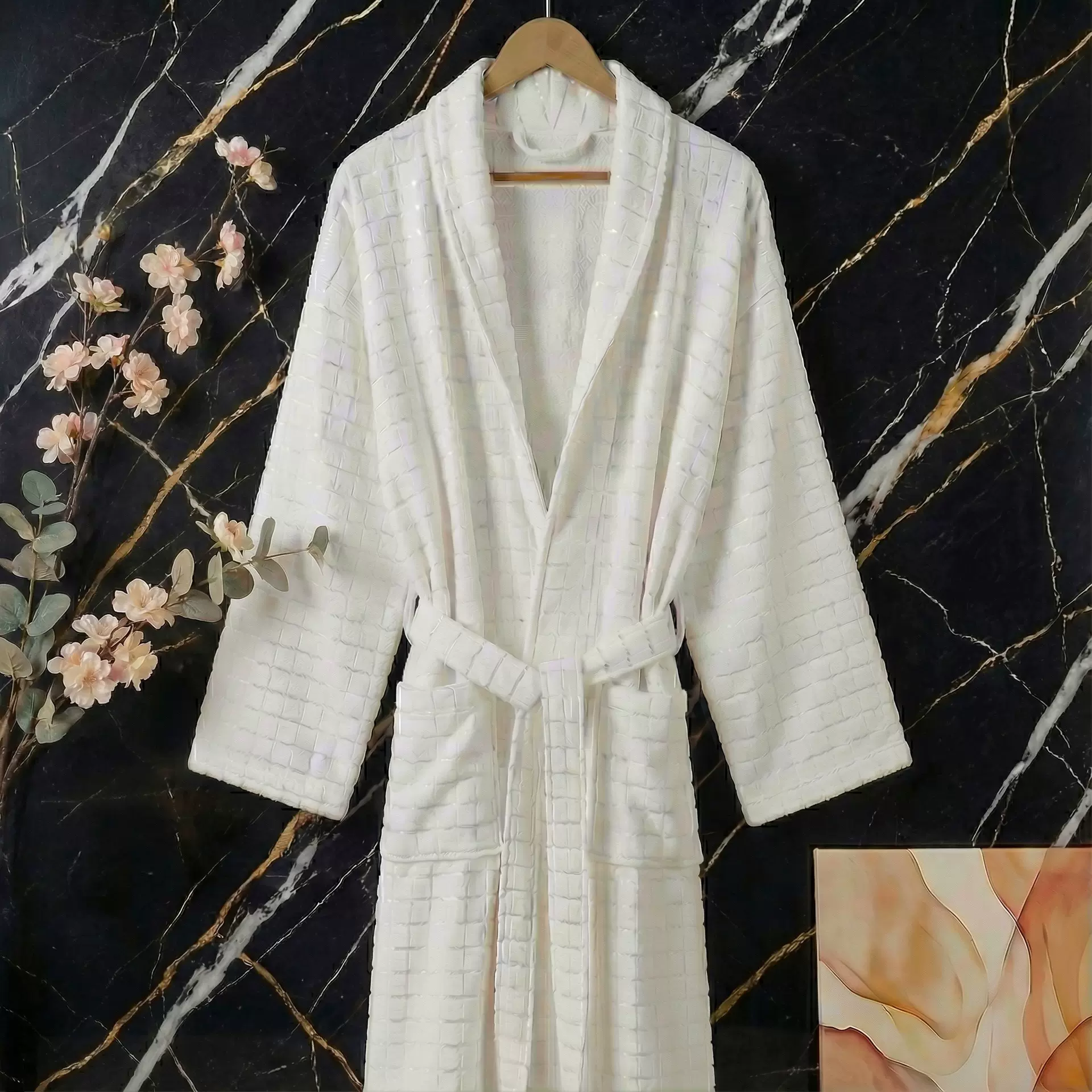 酒店浴袍美容院浴袍睡袍纯棉睡袍加厚浴袍酒店同款浴袍希尔顿浴袍