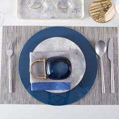 跨境月亮盤輕奢銀色點心盤啞光手描金陶瓷餐盤簡約掛盤樣品房擺件