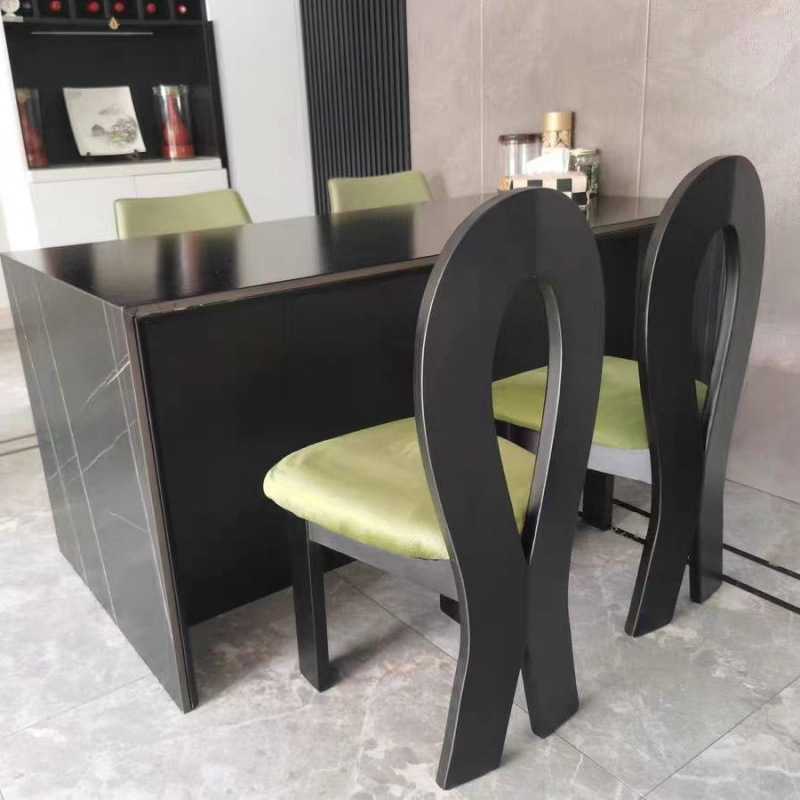 Silla de comedor de madera maciza medieval silla de respaldo de madera maciza moderna simple estilo nórdico arte francés silla de llaves retro