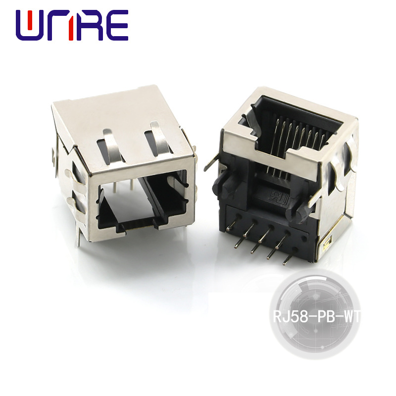 RJ45网络插座 机顶盒路由器带灯弹网络连接器接口rj45-8p8c母插座