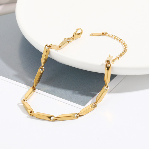 Live broadcast hot selling Mobius bracelet stainless steel 18K gold versatile bracelet for women Korean version rhombus non-fading bracelet