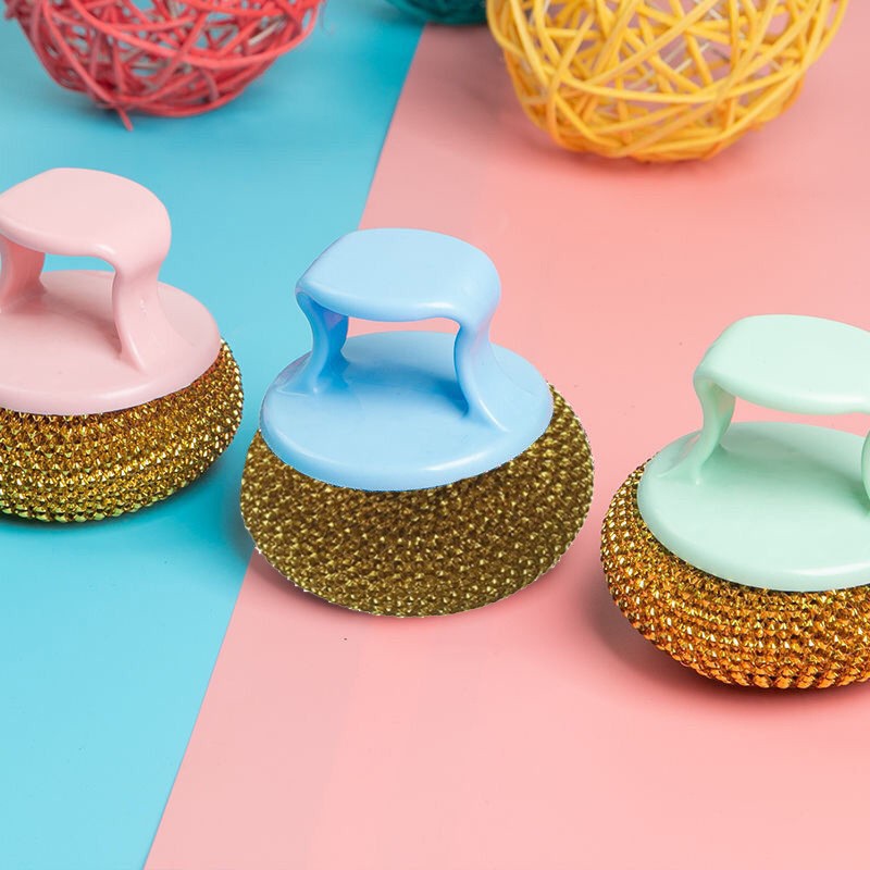 Potente desincrustante cepillo de olla desmontable no pegajoso bolas de acero PET bolas de limpieza cocina no daña cepillo de olla fábrica al por mayor