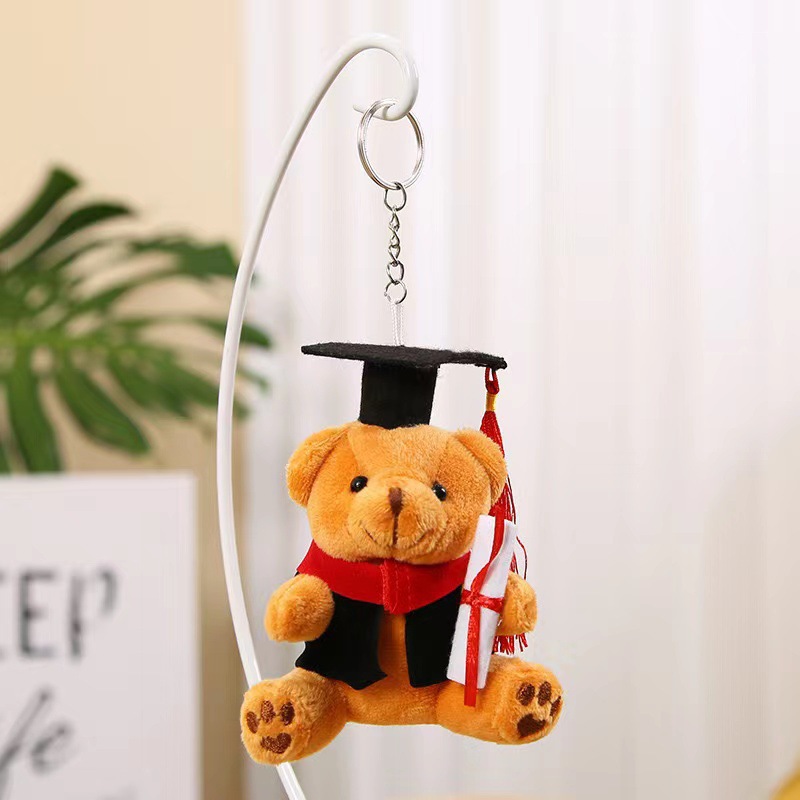 Lindo doctor oso peluche de juguete soltero muñeca oso de peluche colgante de dibujos animados muñeca de graduación regalo de oso