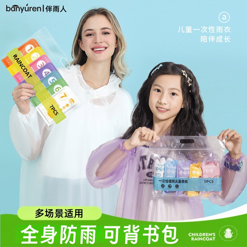 Children's Disposable Raincoat with Card Design, Waterproof Full-Body Poncho for Girls and Boys, Suitable for School Children's Disposable Raincoat with Card Design, Waterproof Full-Body Poncho for Girls and Boys, Suitable for School