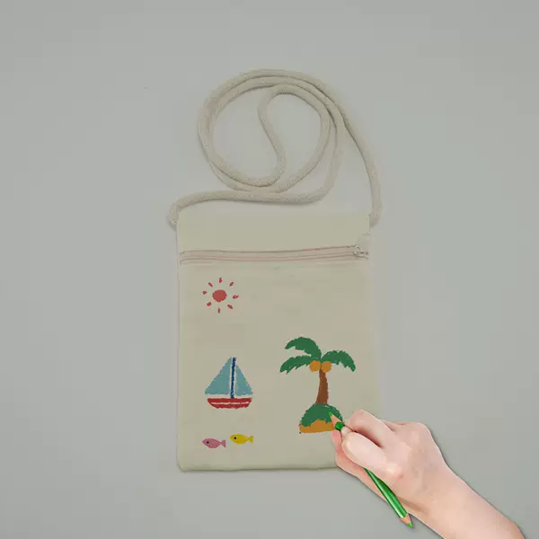 Amazon Cross Border Children DIY Painting Beige Canvas Bag Shoulder Bag Satchel Small Backpack Birthday Party Chest Bag