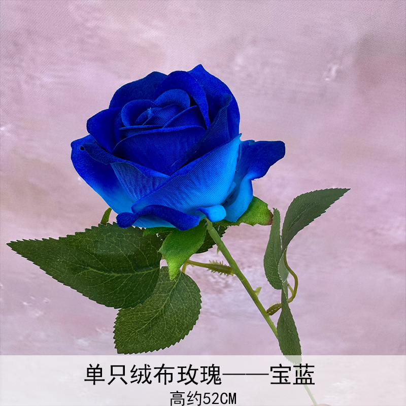 Artificial Rosa sola franela Rosa flor artificial boda decoración del hotel decoración del hogar arreglo de flores flor artificial Rose