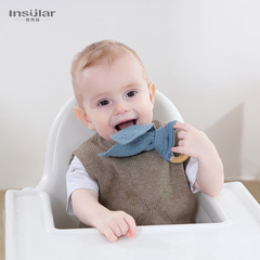 Baby Rabbit Ears Wooden Teething Ring, Made of Cotton Gauze and Wooden Material, Baby Teething Ring, Hand Grab Training and Soothing Toy