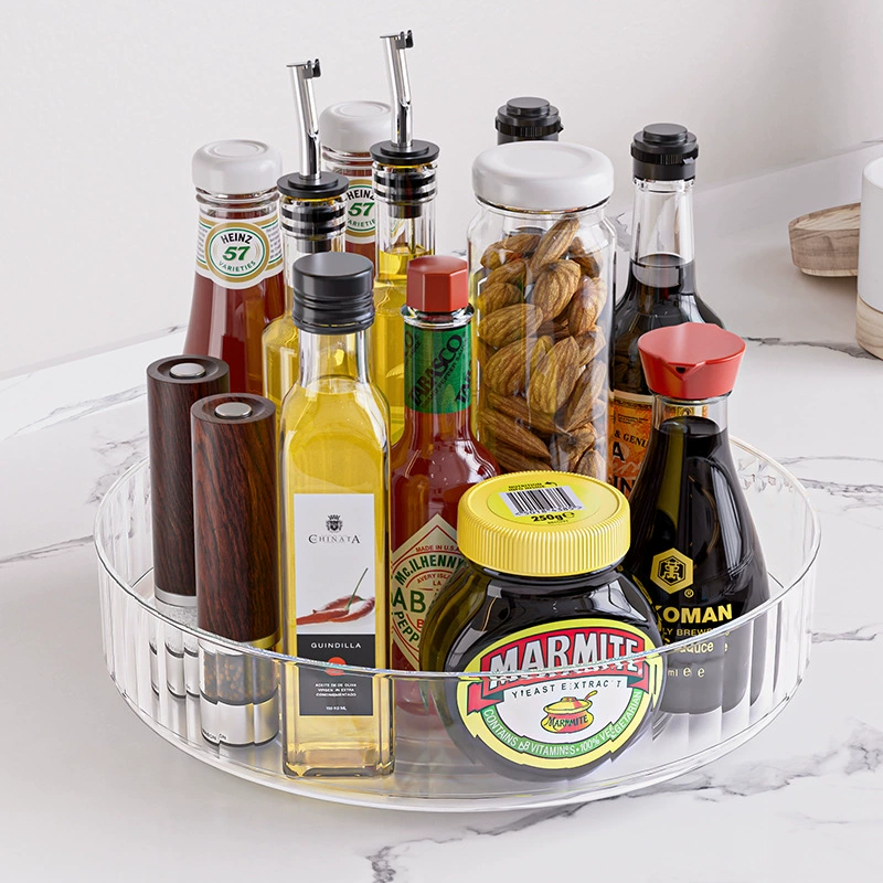 Многофункциональная круглая коробка для хранения косметики, кухонная столешница, коробка для специй, банка для специй, вращающаяся стойка для хранения фруктов и овощей