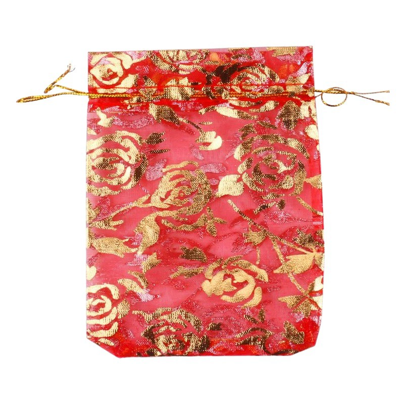 Фабрика оптовая продажа горячего тиснения сетчатая пряжа Подарочная сумка для упаковки ювелирных изделий