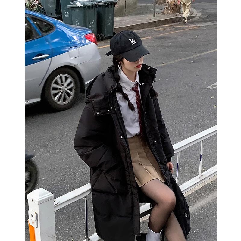 Winter black trench coat