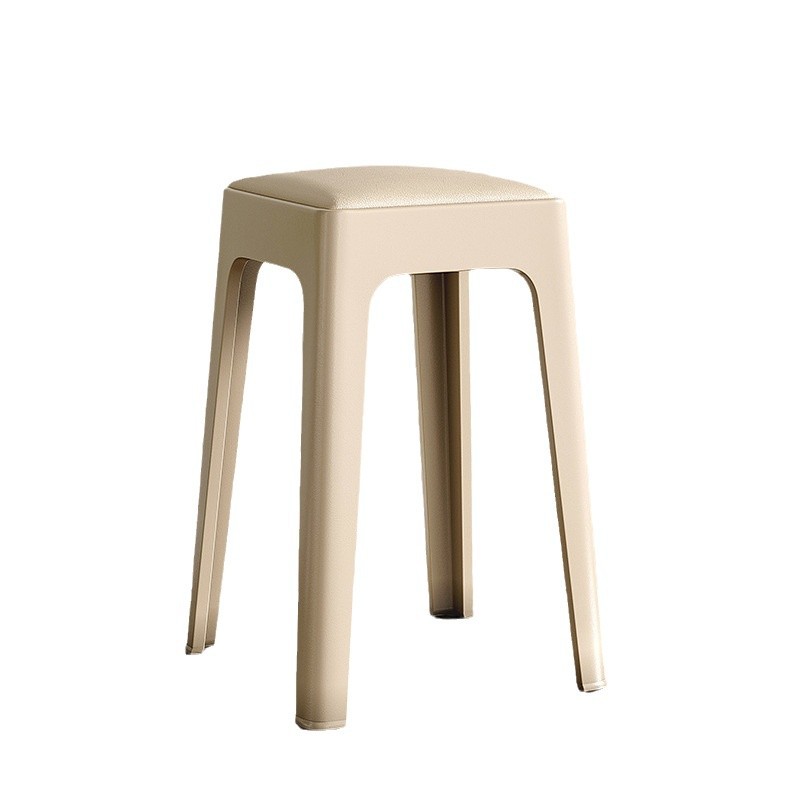 Taburetes de plástico blando se pueden apilar para el hogar, taburetes altos, ligeros, lujosos, banquetes cuadrados de alto nivel, restaurantes, huéspedes comerciales de reserva