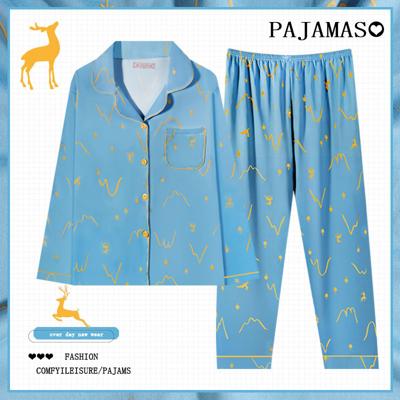 Pijamas a cuadros de algodón para mujer primavera y otoño 2025 nuevo estilo lindo traje de servicio a domicilio de manga larga de perro de pudín estilo ins