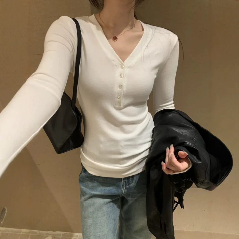 Shisanxing 653 high-quality de-branded fashion T-shirt, new Korean style Lenzing Tencel wool premium top for women