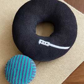 唱片机圆形抱枕靠垫样板房间复古CD机唱片机抱枕坐垫靠枕