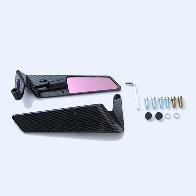 Wing Rearview Mirror Suitable for: Motorcycle rearview mirror - fixed-wing-rearview-mirror-carbon-fiber-large-purple-mirror
