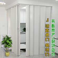 PVC折叠门开放式厨房隔断门通燃气验收临时简易塑料L型直角推拉门