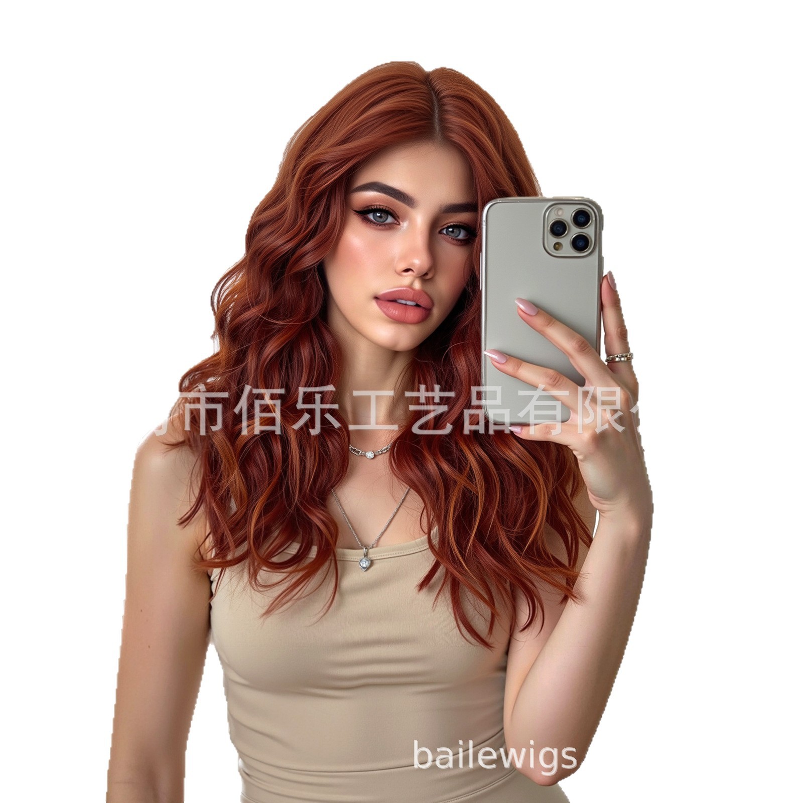 Pelucas europeas y americanas rojo naranja pequeño rollo dividido en fibra química de cabello rosa sombrero red al por mayor en stock image 6