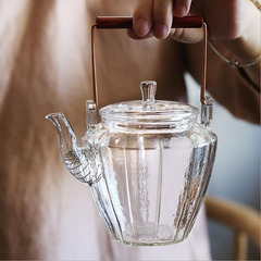 廠家手工錘紋小茶壺日式泡茶壺耐熱玻璃普洱黑茶提梁煮茶壺功夫茶