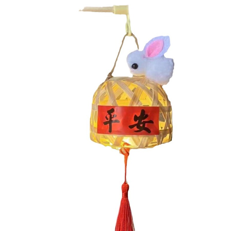 2025中秋節のレトロなウサギの提灯diy子供の製作材料は古風の玉のウサギの花の明かりを包んで屋台を並べて卸売りします。|undefined