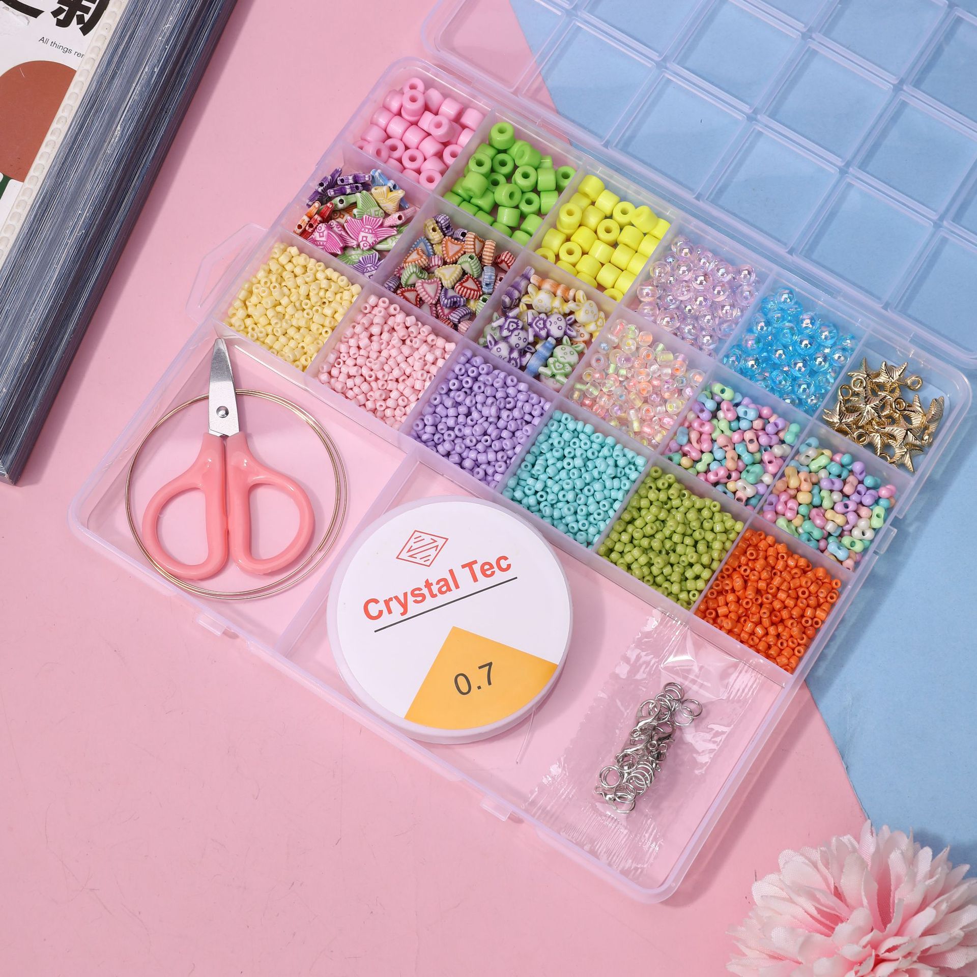 Fabricantes de cuentas de arroz de vidrio DIY en stock nuevas chicas hechas a mano con cuentas de juguetes de puzzle pulseras cuentas al por mayor