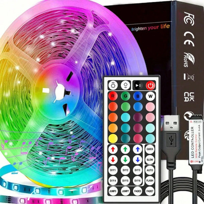 跨境代发款LED Strip Light With 44key Remote Control Can|ms