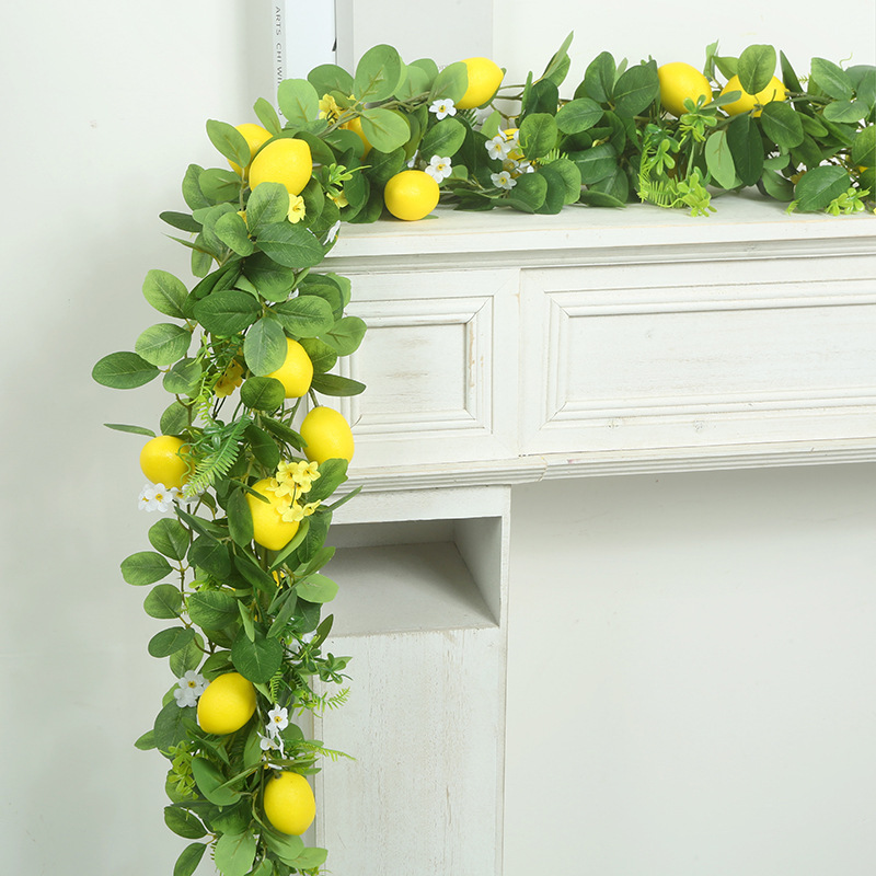 Cross-border simulation lemon decoration rattan wall hanging spring simulation green plant home decoration artificial simulation lemon rattan Cross-border simulation lemon decoration rattan wall hanging spring simulation green plant home decoration artificial simulation lemon rattan