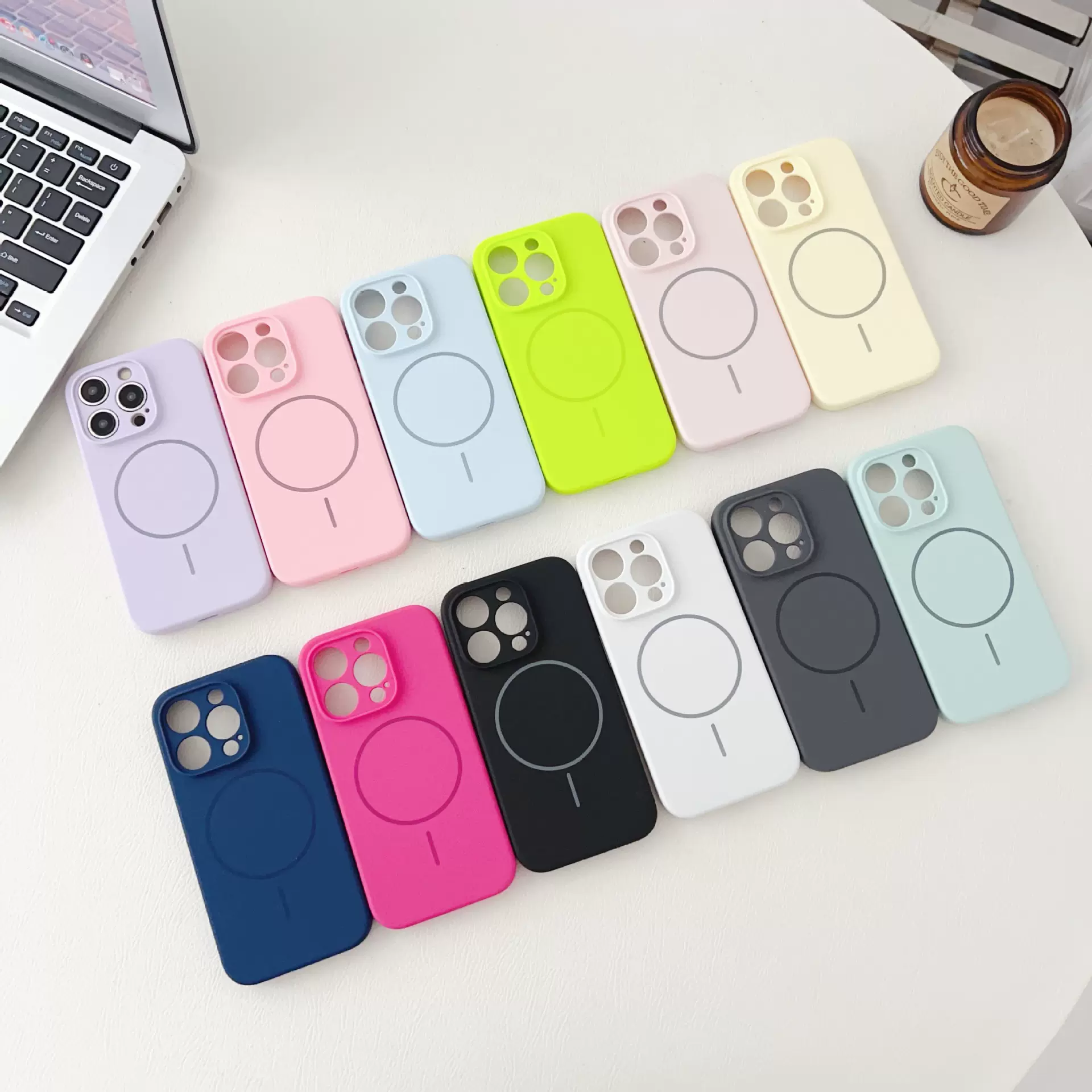 Magsafe磁吸适用苹果手机壳iPhone15Promax液态硅胶14/16Pro细圈