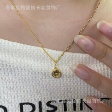 520手表金色时钟项链女款告白别致轻奢高级爆款锁骨链配饰品镀金