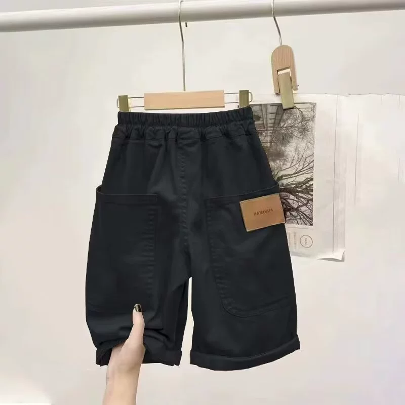 Summer trousers for boys, children's thin shorts, for teenagers, loose fit, western style