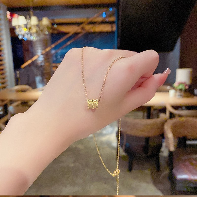 日韩轻奢钛钢项链女小众设计感不掉色吊坠新款百搭简约锁骨链|undefined