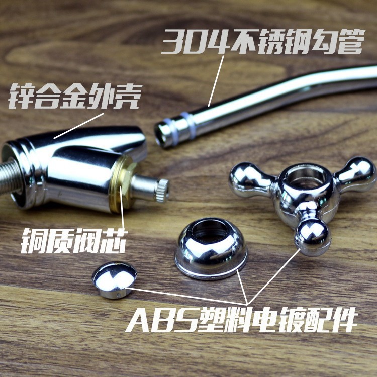 Grifo purificador de agua de conexión rápida de dos puntos grifo de cuello de cisne de tres horquillas núcleo de válvula de cobre duradero grifo de bebida directa de 2 puntos