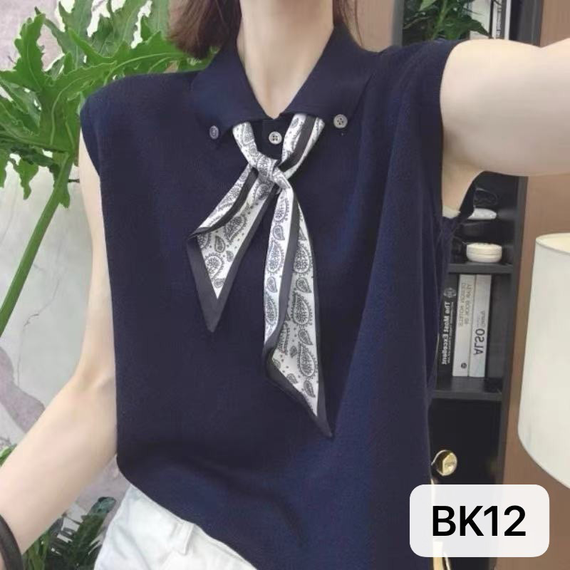 Summer Polo Knitted Sweater Women's Vest, Elegant, Casual, Comfortable, Simple, High-End, Fashionable Factory Wholesale