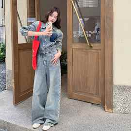 女装秋装新款 连体牛仔裤