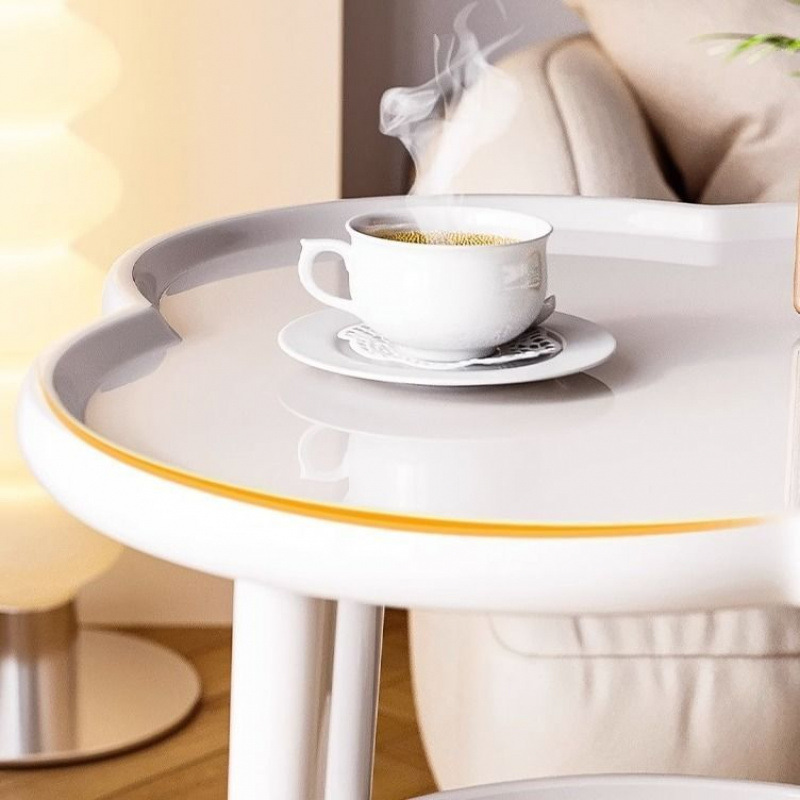 창조적 인 사이드 테이블 간단한 작은 커피 테이블 소파 사이드 캐비닛 크림 테이블 거실 모바일 스토리지 랙 인터넷 인기있는 침대 옆 테이블