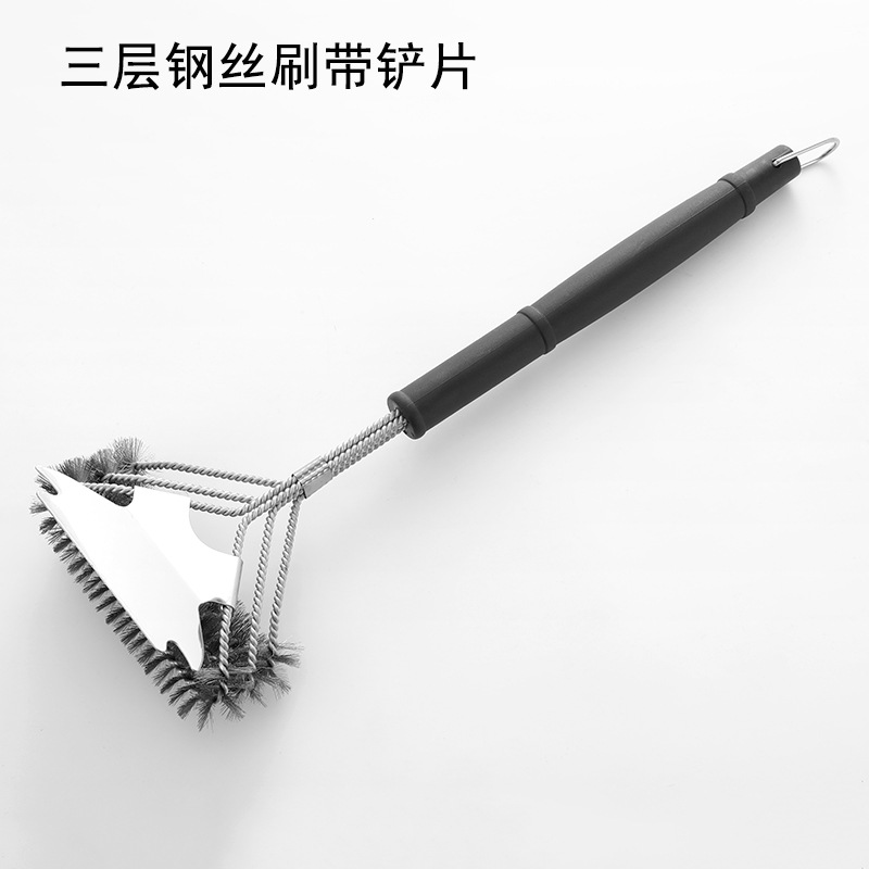 삽날이 있는 둥근 손잡이 3겹 와이어 브러시