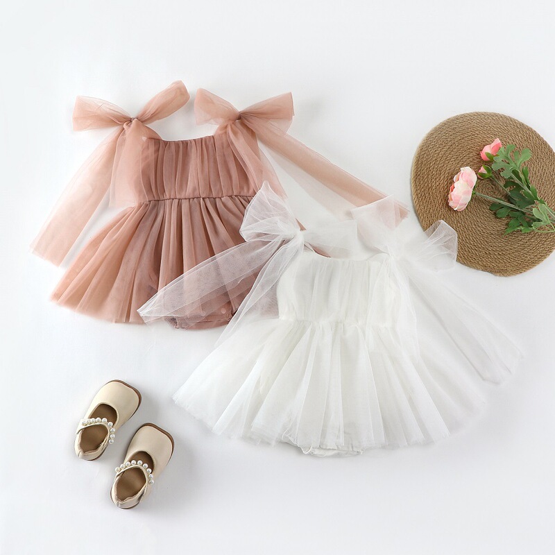 Infant's Bodysuit Western Style Princess Dress Children's Summer Baby Girl's Hatshirt Ins Breathable Mesh Korean Style Outfit Infant's Bodysuit Western Style Princess Dress Children's Summer Baby Girl's Hatshirt Ins Breathable Mesh Korean Style Outfit