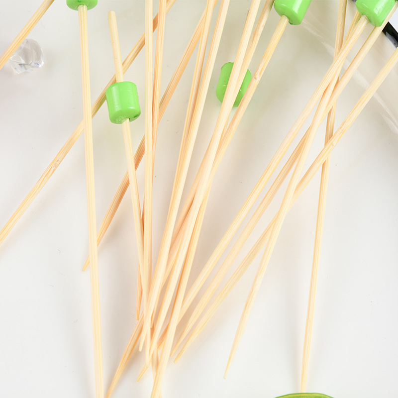 Fabricante de suministro desechable de perlas verdes de frutas insertadas de flores artísticas pinchazos de sushi pinchazos de frutas