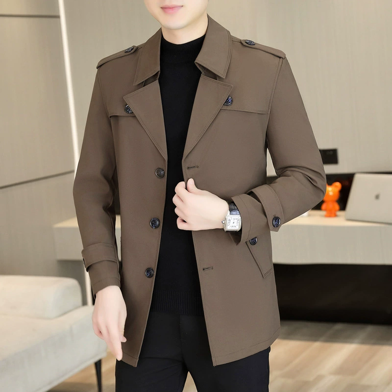 Осеннее модное trench coat, длинная куртка, перекрестная торговля, средняя длина