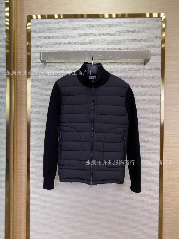 欧洲站外贸M家针织拼接羽绒服现货立领休闲男女同款外套冬季款|undefined