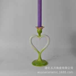 现代简约创意花朵陶瓷蜡烛台桌面小清新装饰摆件摄影道具礼品批发