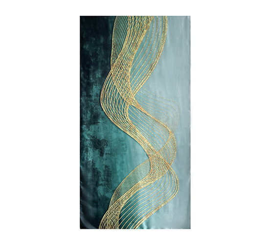 Écharpe longa de cetim de seda para mulher estampada floral_voghion.com