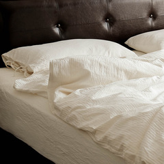 日系風床上全棉純棉四件套日式北歐風ins白色床單被套春秋款夏季