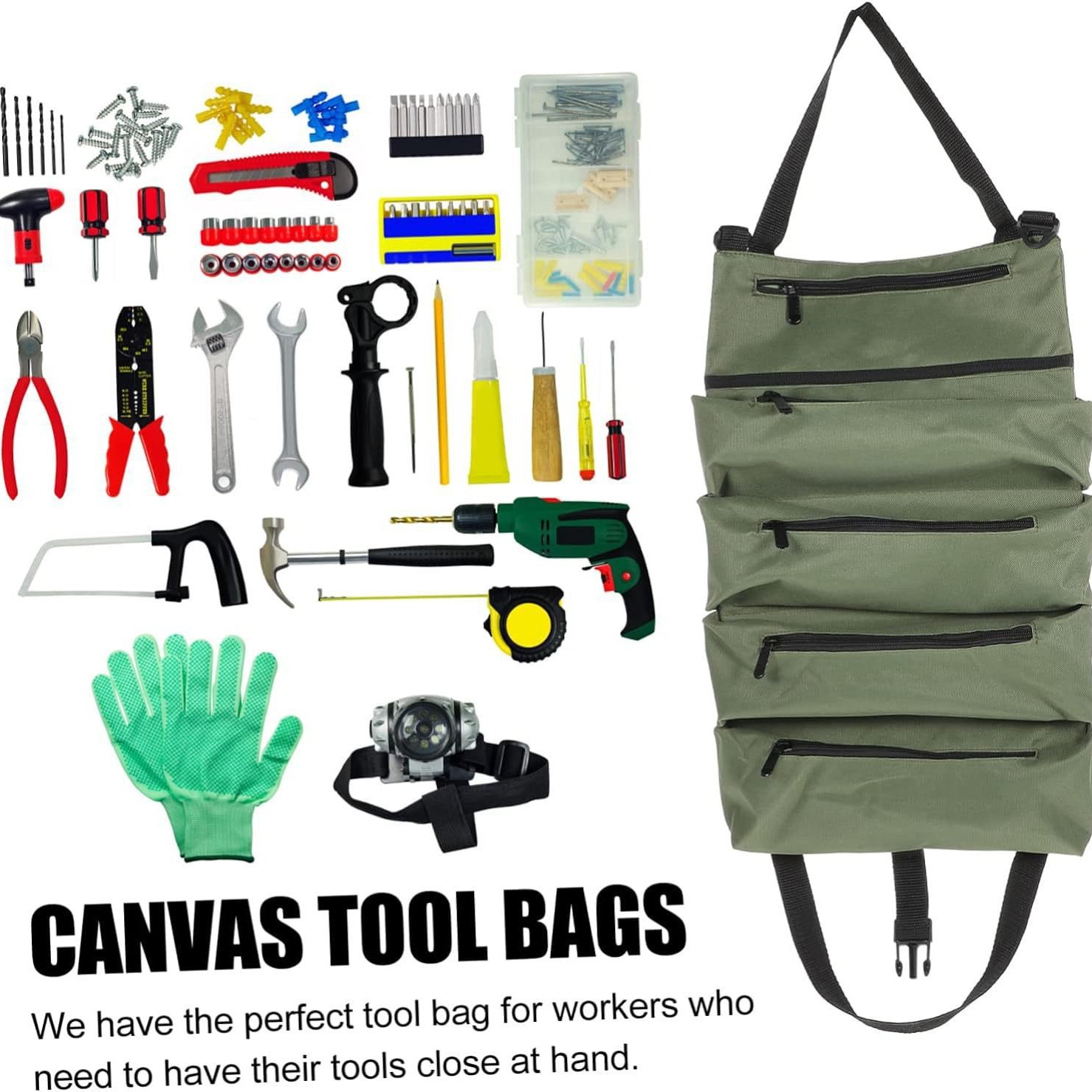 전기 도구 키트 수리 자동차 도구 가방 롤 가방 휴대용 다기능 저장 가방 방수 스크래치 방지 옥스포드 천