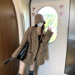2025秋季新款复古时尚宽松小众百搭上衣小香风编织V领长袖外套女
