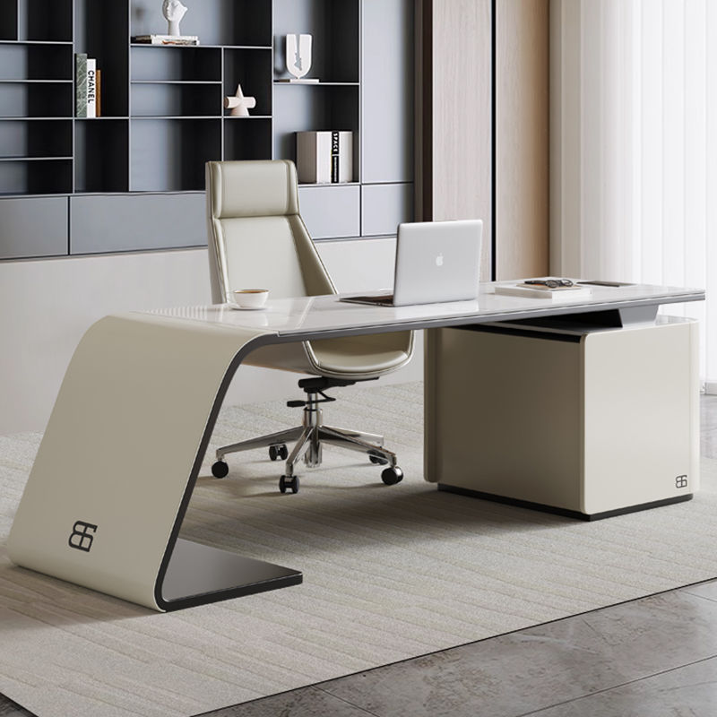 Italian Light Luxury Minimalist Desk Living Room Large Long Boss Desk Corner Solid Wood Desk High-End Designer Computer Desk