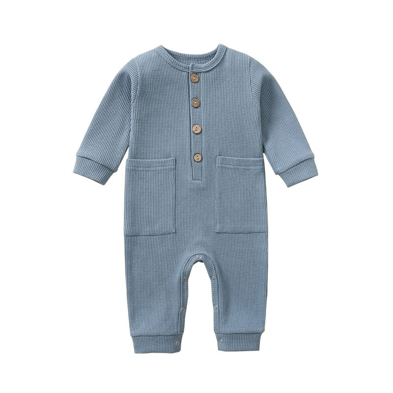 Casual Classic Style Solid Color Cotton Baby Rompers display picture 6