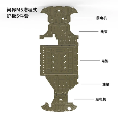 Plate Armor, Underbody protection plate/engine baffle - manganese-steel-12mm-22-years-of-wenjie-m5-extended-range-five-piece-set-for-the-whole-car