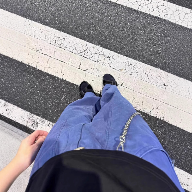 Self-produced leggings baggy version loose micro-drag floor do old non-mole skin Self-produced leggings baggy version loose micro-drag floor do old non-mole skin